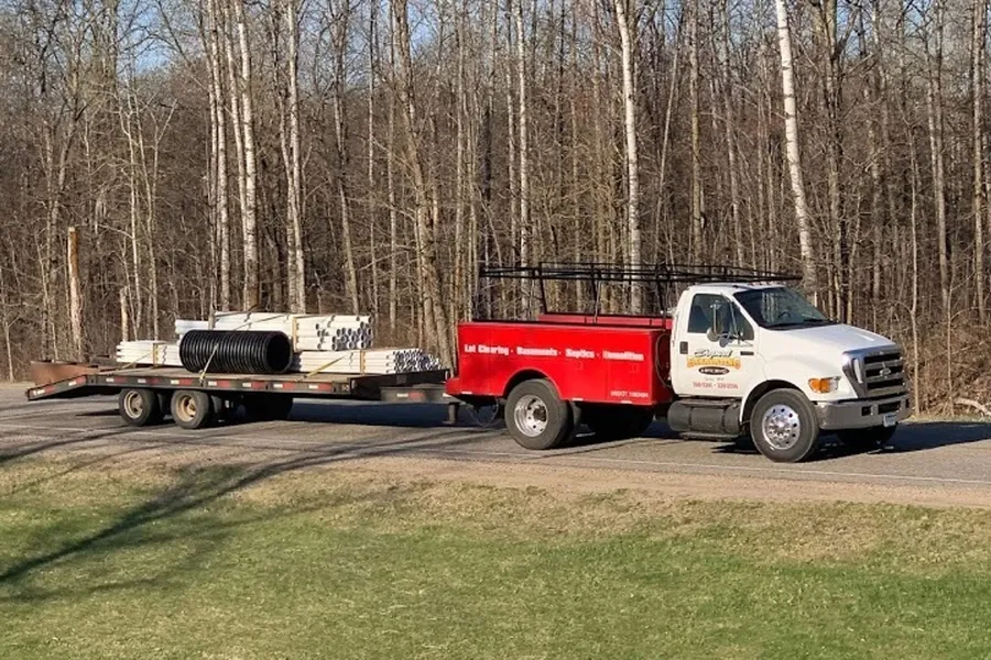 Septic system installation in progress